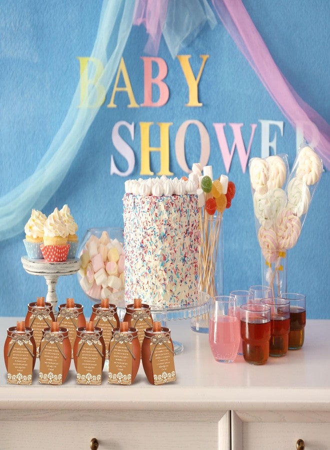 Conelist 12 Set 12 Set Cielito Lindo Party Decorations Baby Shower Candles Terracotta Mexican Recuerdos DIY Jar Candles with Gift Tags and Rope for Birthday Cinco De Mayo Fiesta (Brown) - Image 4